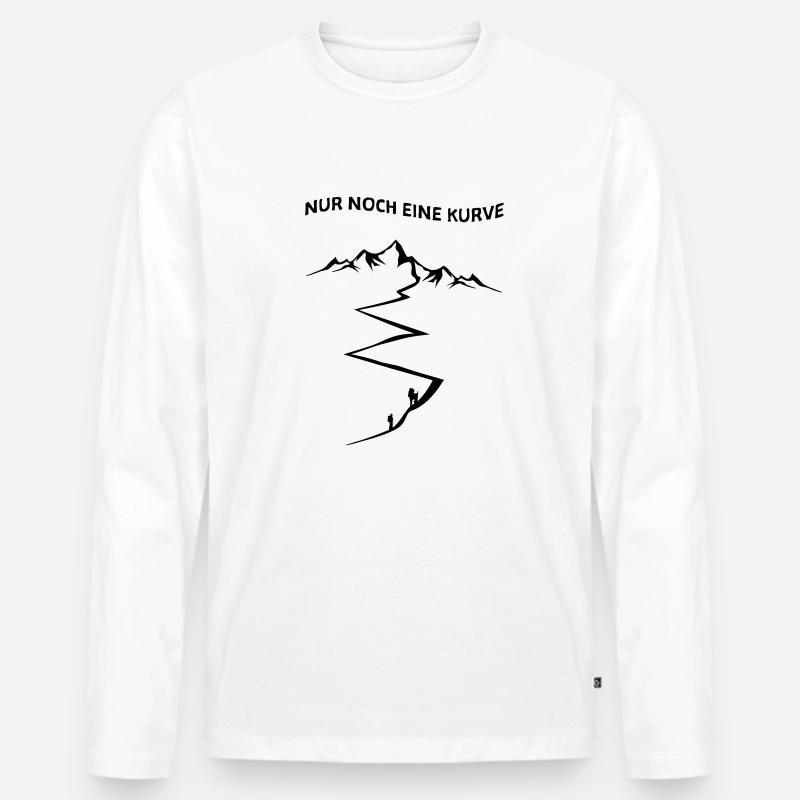 Nur noch eine Kurve - schwarz - Männer Premium Bio Langarmshirt - Weiß