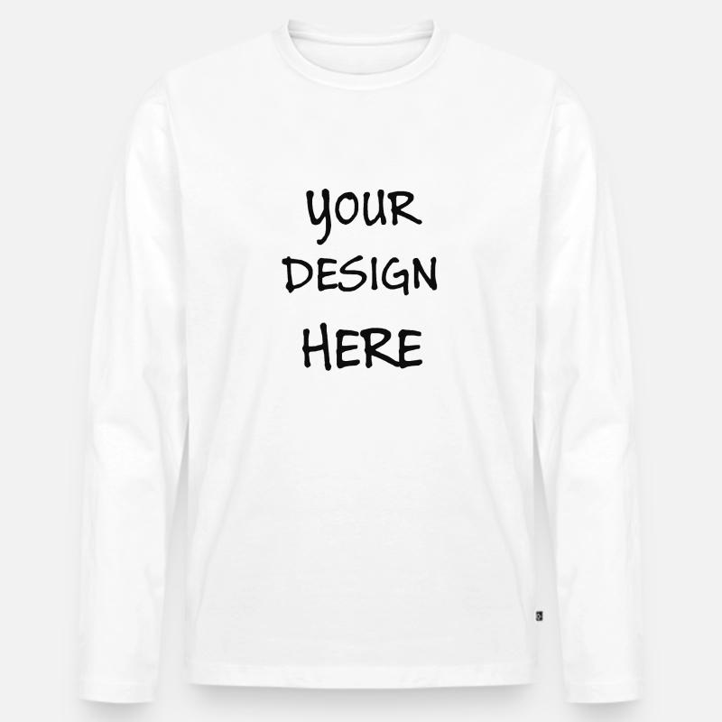 YOUR DESIGN HERE - Männer Premium Bio Langarmshirt - Weiß