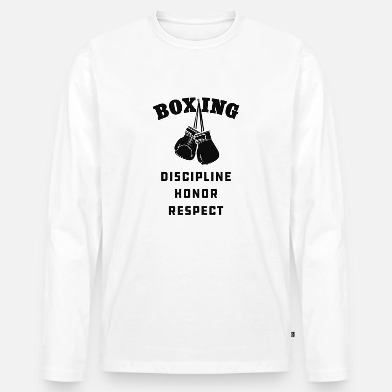 Boxen, Boxer - Männer Premium Bio Langarmshirt - Weiß