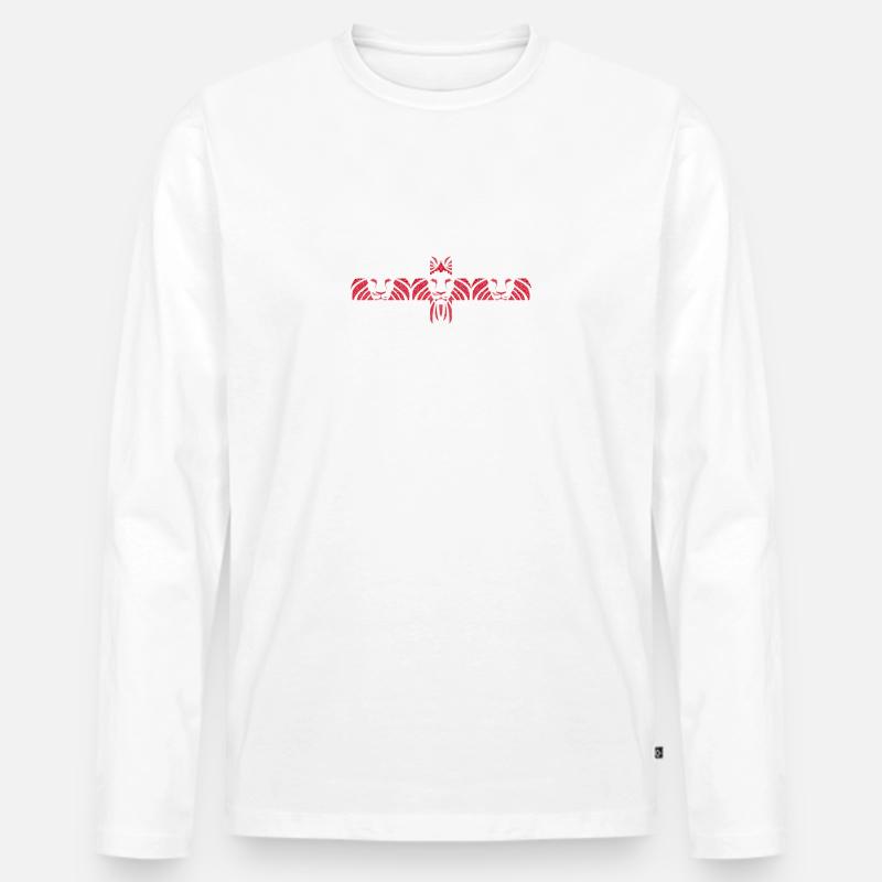 Three England Lions - Männer Premium Bio Langarmshirt - Weiß