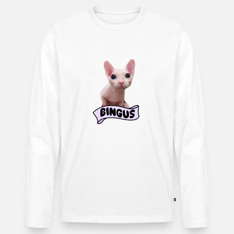 Bingus Cat Meme - Männer Premium Bio Langarmshirt - Weiß