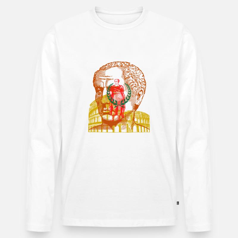 Cesar 1 - Männer Premium Bio Langarmshirt - Weiß