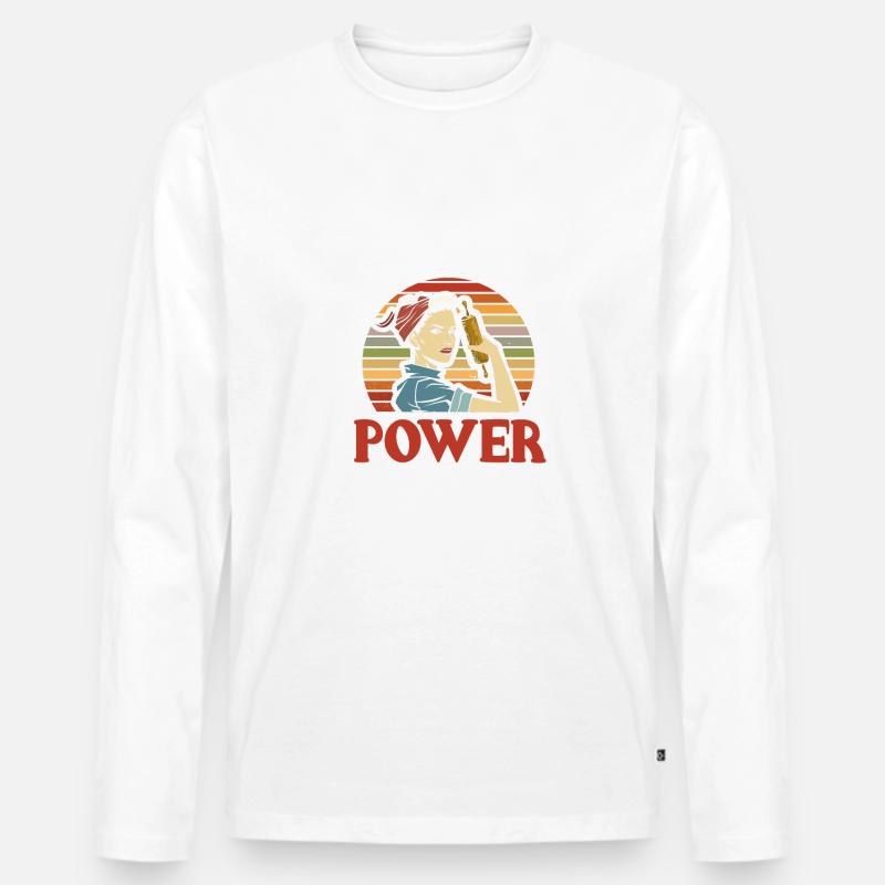 Mehl Power Backen - Männer Premium Bio Langarmshirt - Weiß