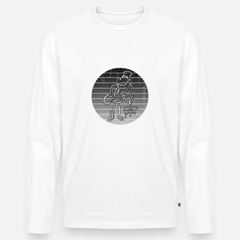 Schornsteinfeger Geschenk Kaminkehrer Essenkehrer - Männer Premium Bio Langarmshirt - Weiß