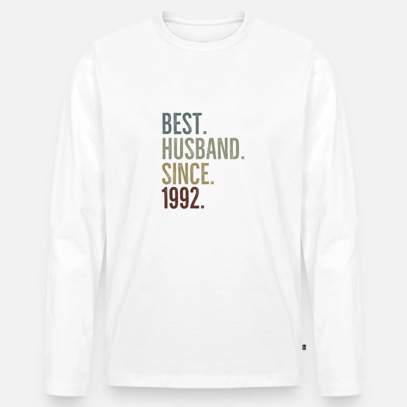 Bester Ehemann seit 1992 - Männer Premium Bio Langarmshirt - Weiß