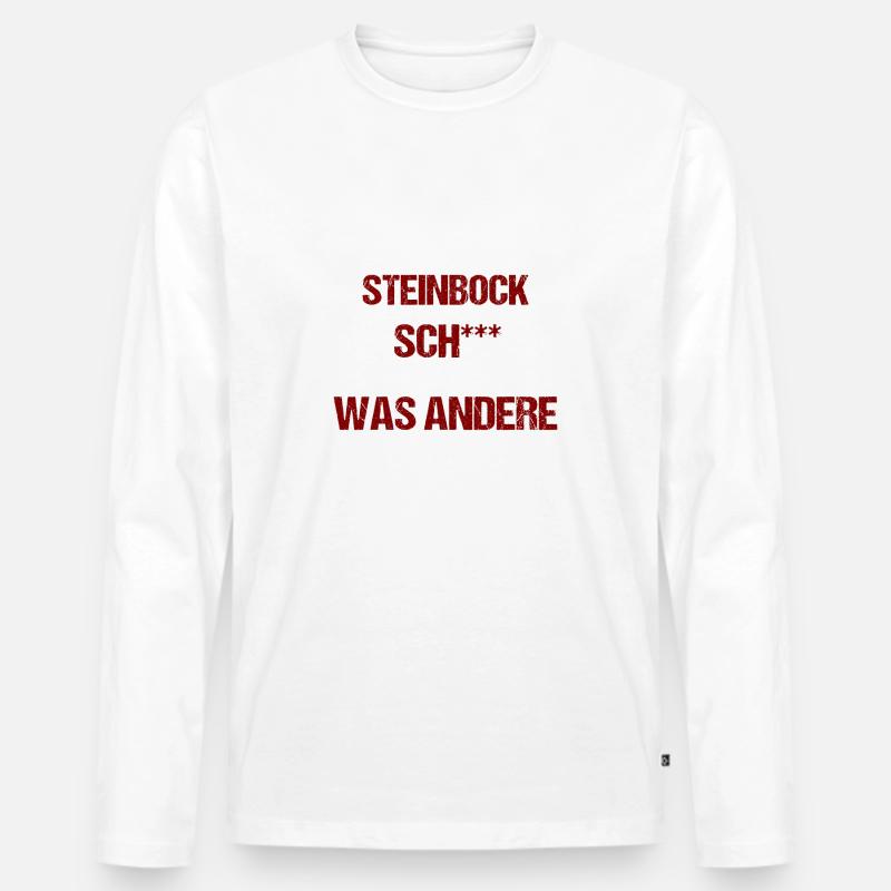Sternzeichen Steinbock - Männer Premium Bio Langarmshirt - Weiß