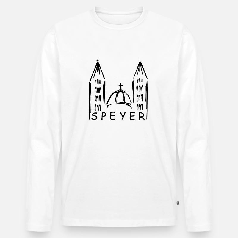 Speyer Dom, Speyer, Geschenk, Geschenidee - Männer Premium Bio Langarmshirt - Weiß