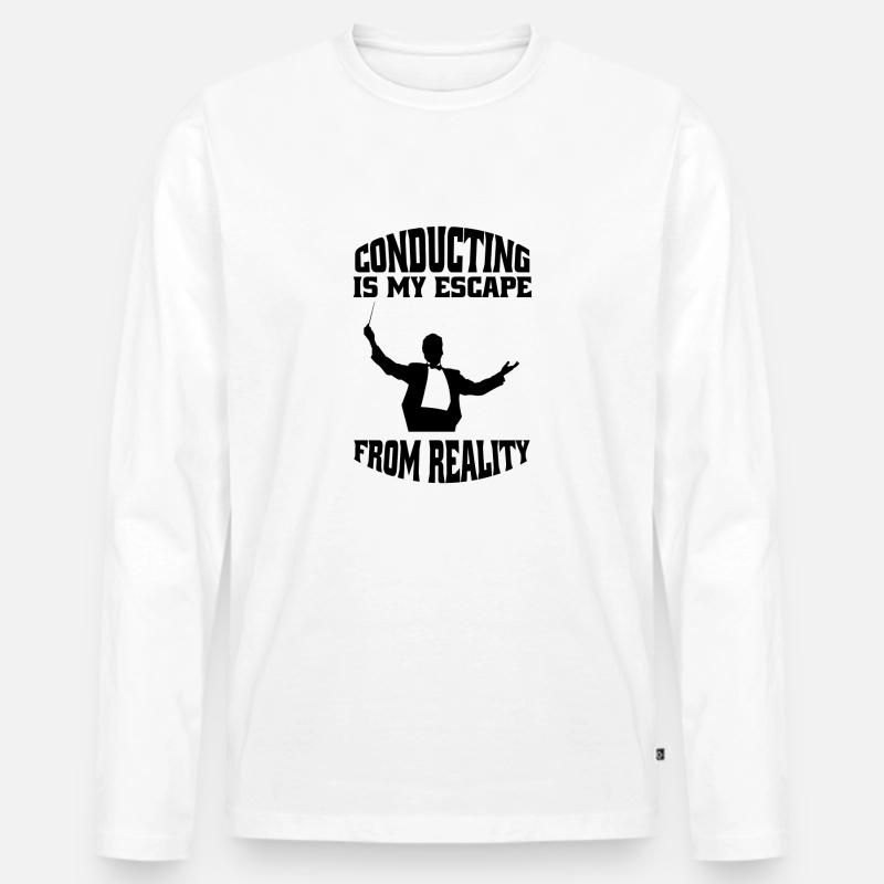 Dirigenten Dirigent Musik Geschenk Dirigieren - Männer Premium Bio Langarmshirt - Weiß