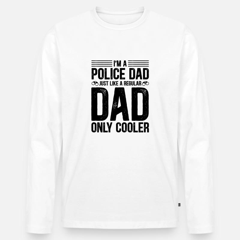 Polizei stolzer Polizeivater - Männer Premium Bio Langarmshirt - Weiß