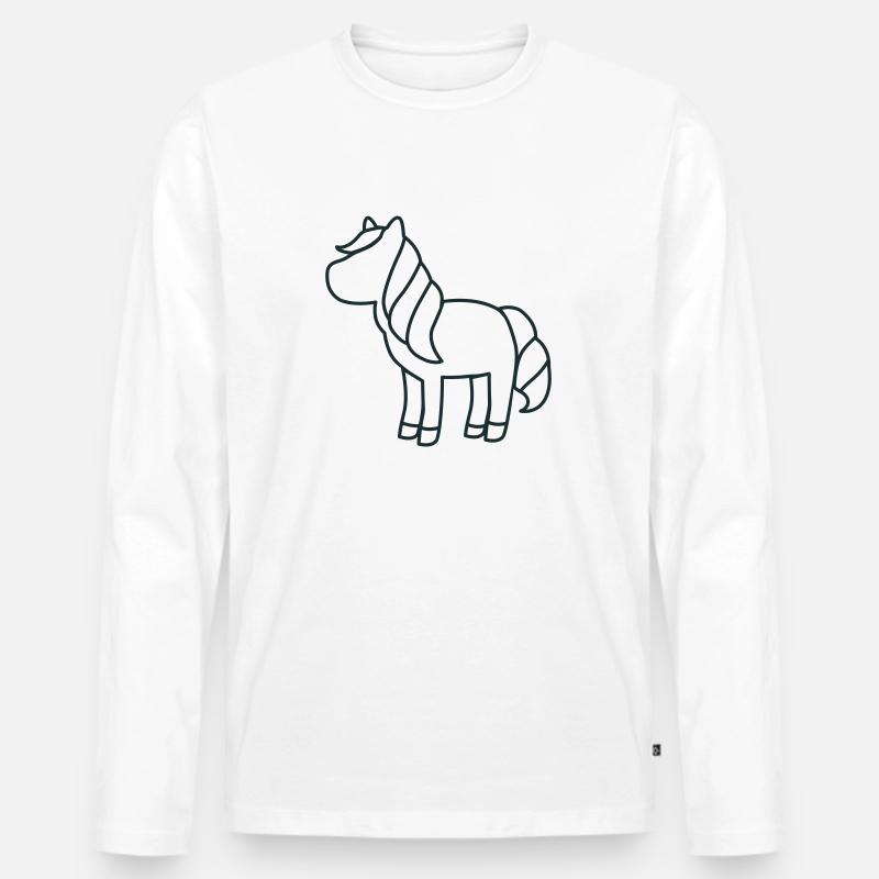 Leeres stehendes Einhorn - Männer Premium Bio Langarmshirt - Weiß
