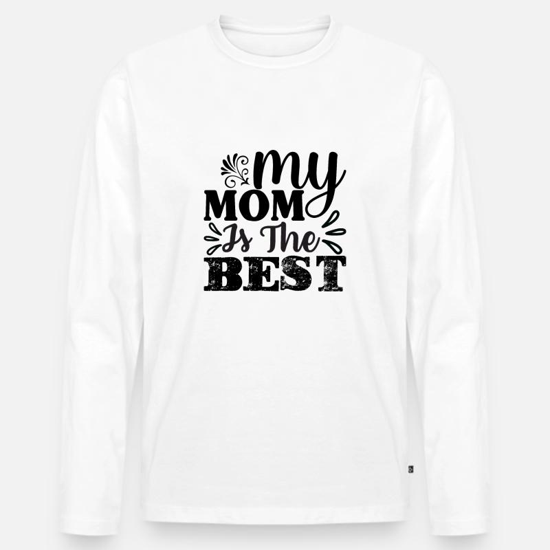 Meine Mutter die Beste - Männer Premium Bio Langarmshirt - Weiß