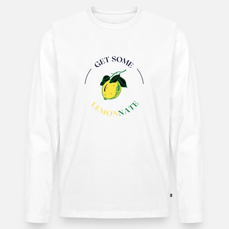 Lemonnate Unisex - Männer Premium Bio Langarmshirt - Weiß