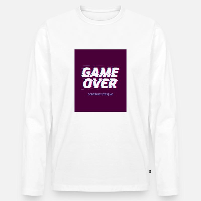 Game Over - Gaming - Männer Premium Bio Langarmshirt - Weiß