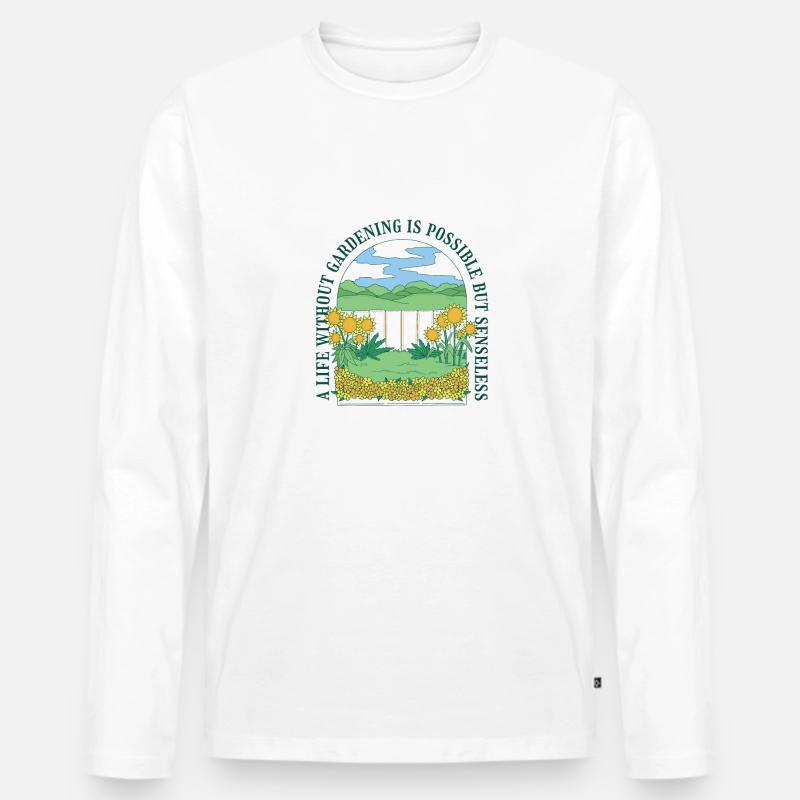 Garten Obstgarten Geschenk Gärtner Hobbygärtner - Männer Premium Bio Langarmshirt - Weiß