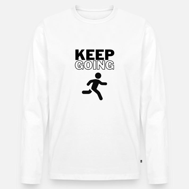 Keep Going - Männer Premium Bio Langarmshirt - Weiß