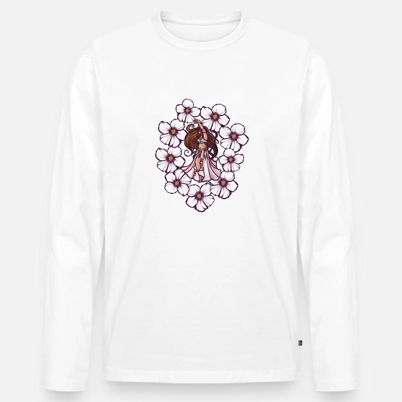 Bauchtänzer - Männer Premium Bio Langarmshirt - Weiß