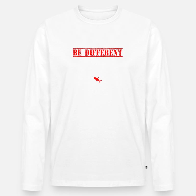 Soyez différent / Sei anders TShirt - T-shirt manches longues Premium bio Homme - blanc