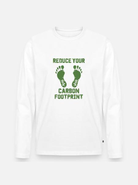økologisk fodaftryk miljøbeskyttelse klimaændringer - Premium økologisk langærmet T-shirt til mænd - hvid