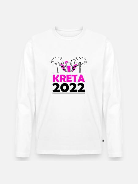 Kreta 2022 - Männer Premium Bio Langarmshirt - Weiß