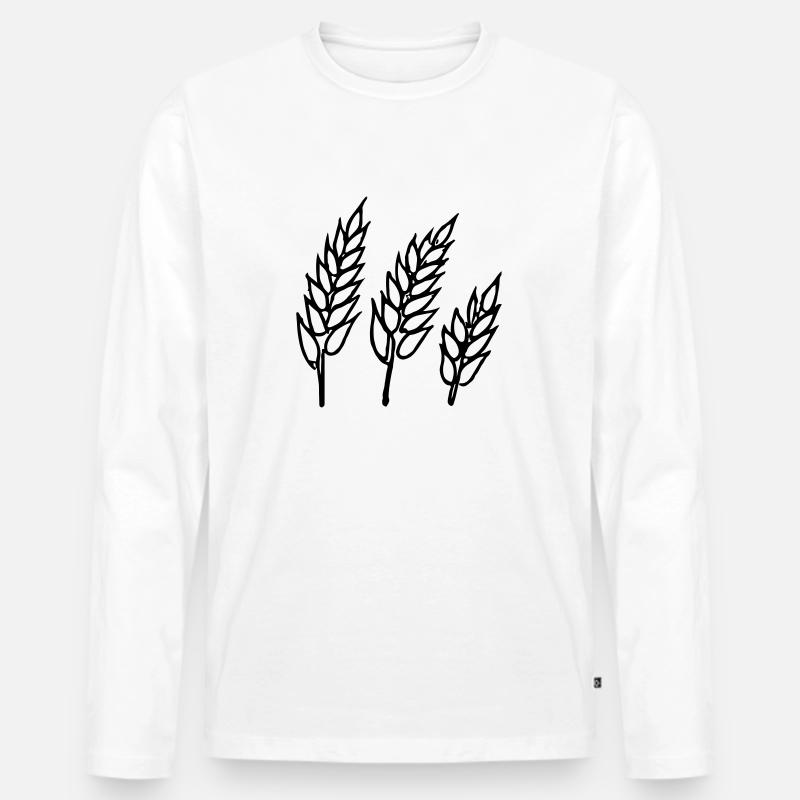 Weizen Illustration Brotbäcker Geschenkidee - Männer Premium Bio Langarmshirt - Weiß