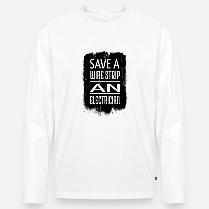 awesome electrical electrician electrical engineer - Männer Premium Bio Langarmshirt - Weiß