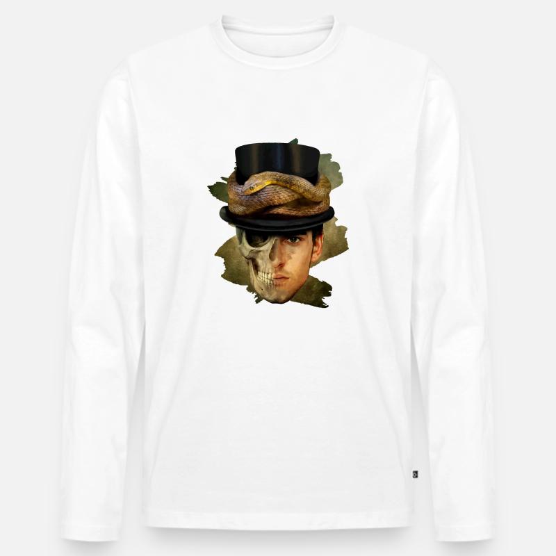 Der Totengräber - Männer Premium Bio Langarmshirt - Weiß