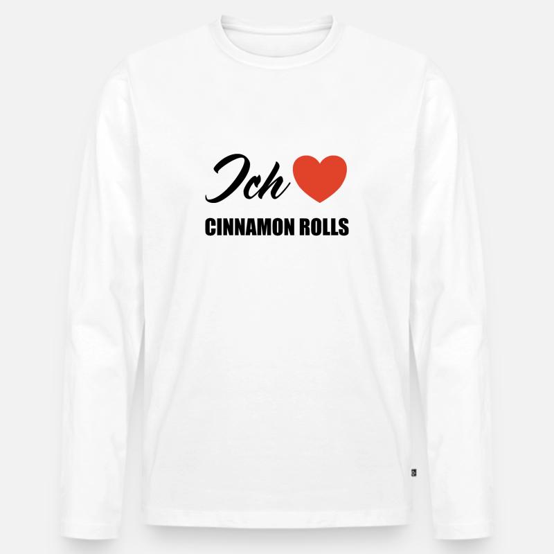 Ich liebe Cinnamon rolls - Männer Premium Bio Langarmshirt - Weiß