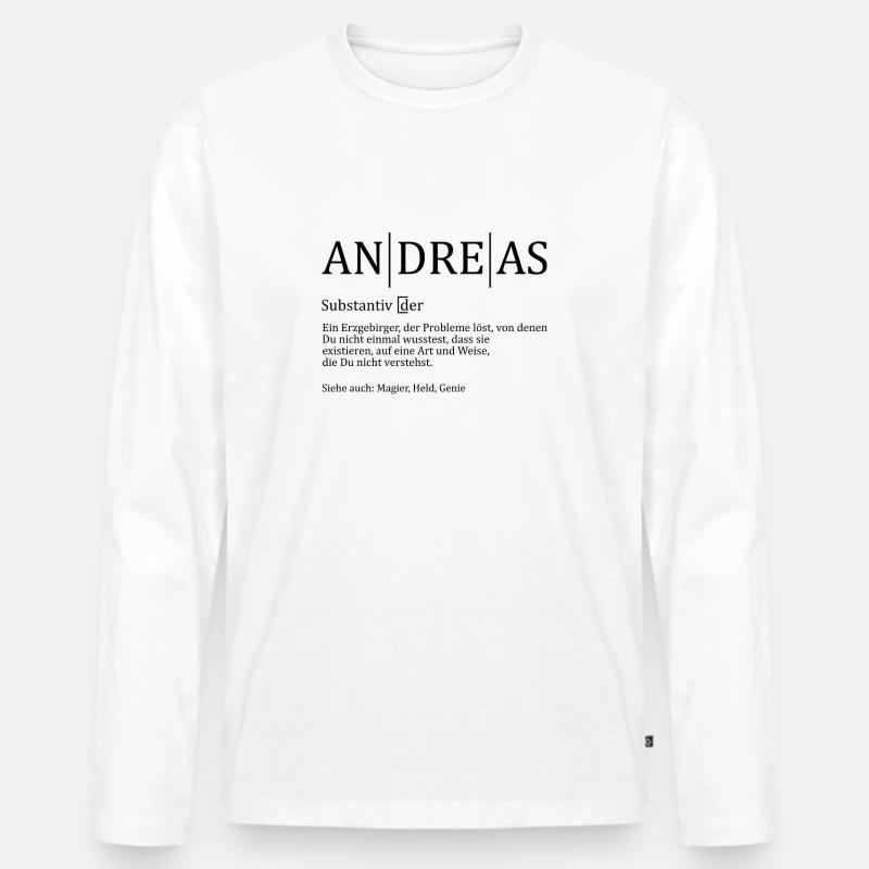 Erzgebirge Andreas - Männer Premium Bio Langarmshirt - Weiß
