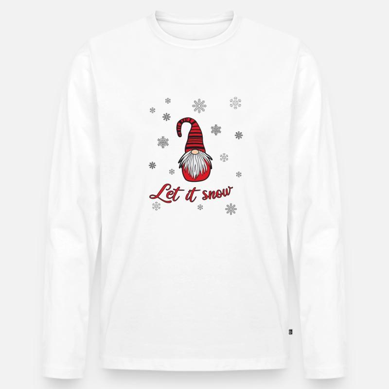 Let it snow - Männer Premium Bio Langarmshirt - Weiß