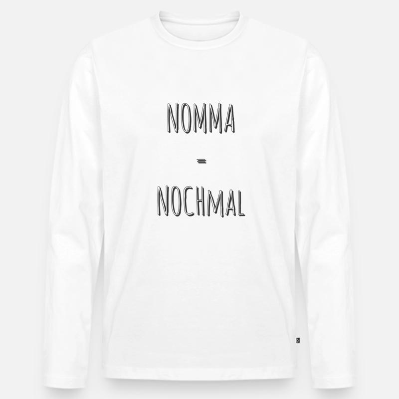 Nomma = Nochmal - Männer Premium Bio Langarmshirt - Weiß
