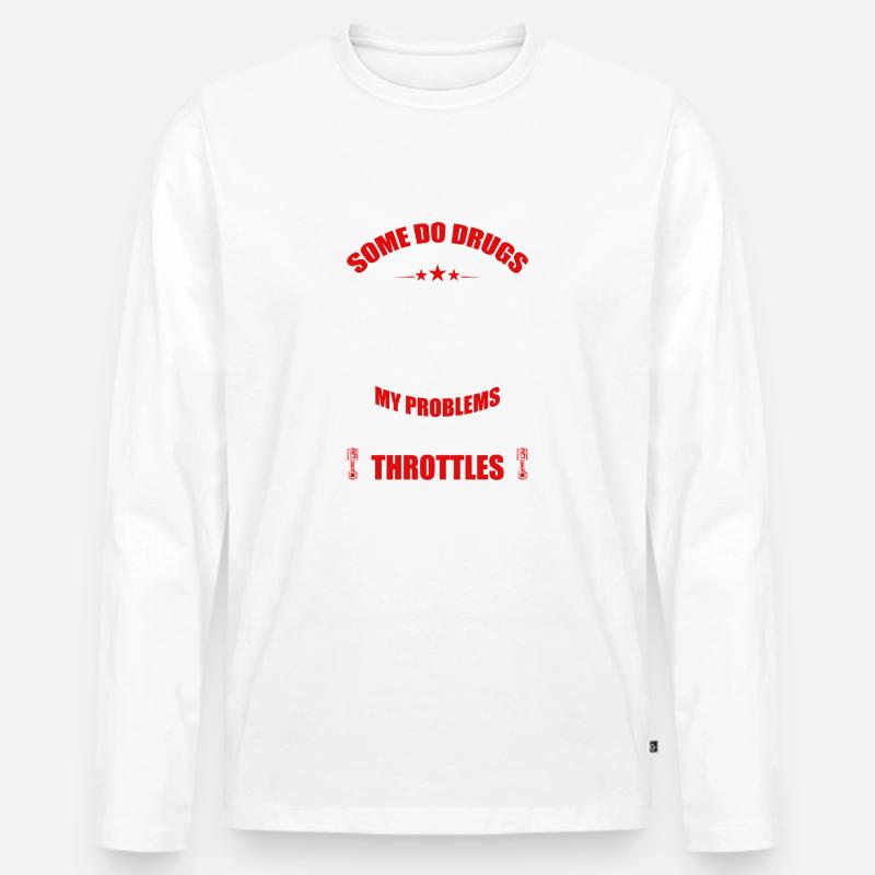 Super cool Biker Design - Männer Premium Bio Langarmshirt - Weiß