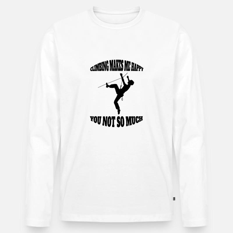 Kletterer Berg Klettern Bergsteigen Bergklettern - Männer Premium Bio Langarmshirt - Weiß