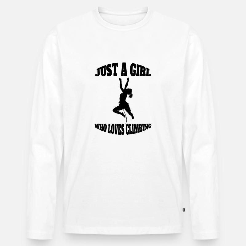 Kletterer Bergsteigen Berg Bergklettern Klettern - Männer Premium Bio Langarmshirt - Weiß