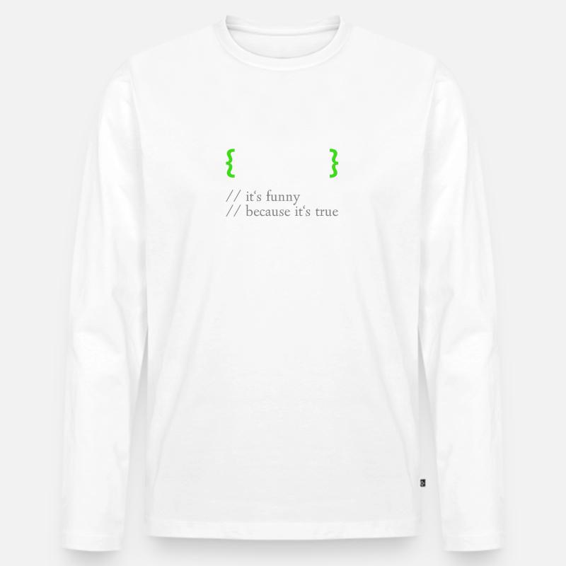 ! False - Lustige Codierung Programmierer Computerprogramm - Männer Premium Bio Langarmshirt - Weiß
