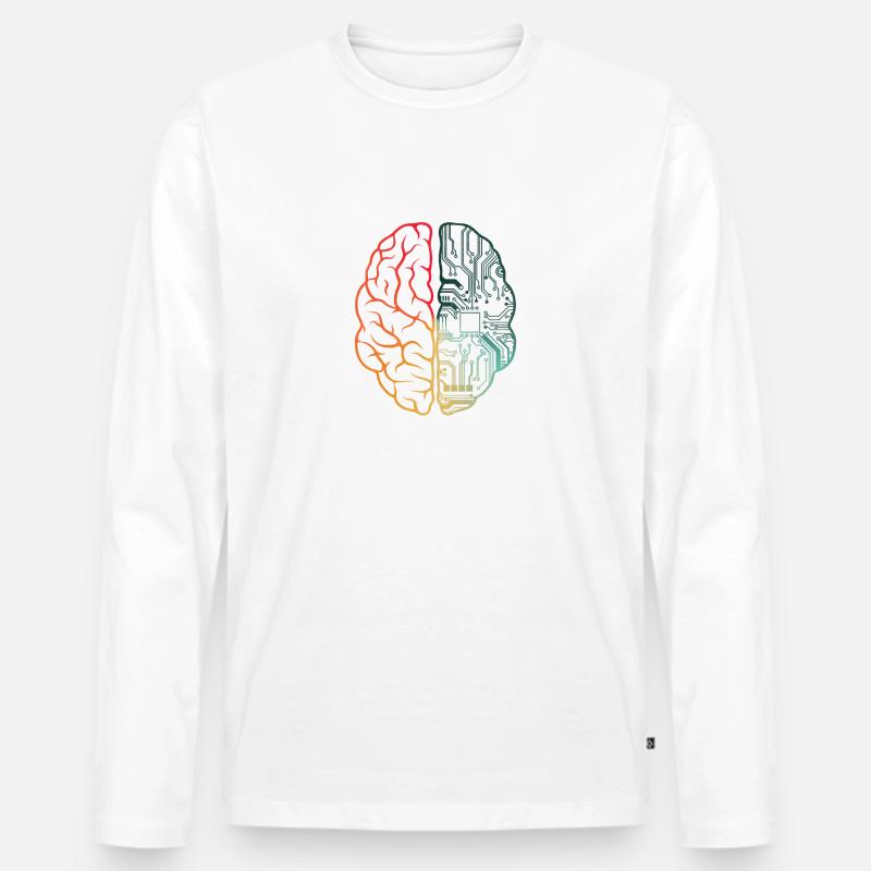 Programmierer Coding - Entwickler Programmieren Gehirn - Männer Premium Bio Langarmshirt - Weiß