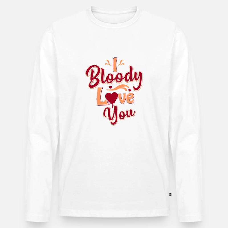 Ich liebe dich - Männer Premium Bio Langarmshirt - Weiß