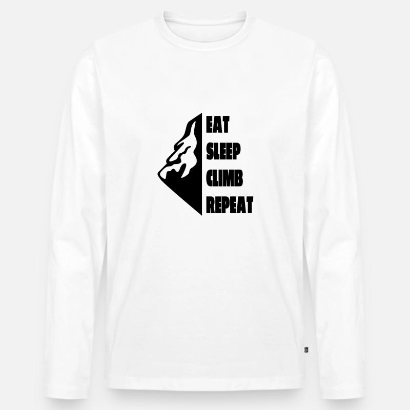 Bergsteigen Berg Kletterer Bergklettern Klettern - Männer Premium Bio Langarmshirt - Weiß