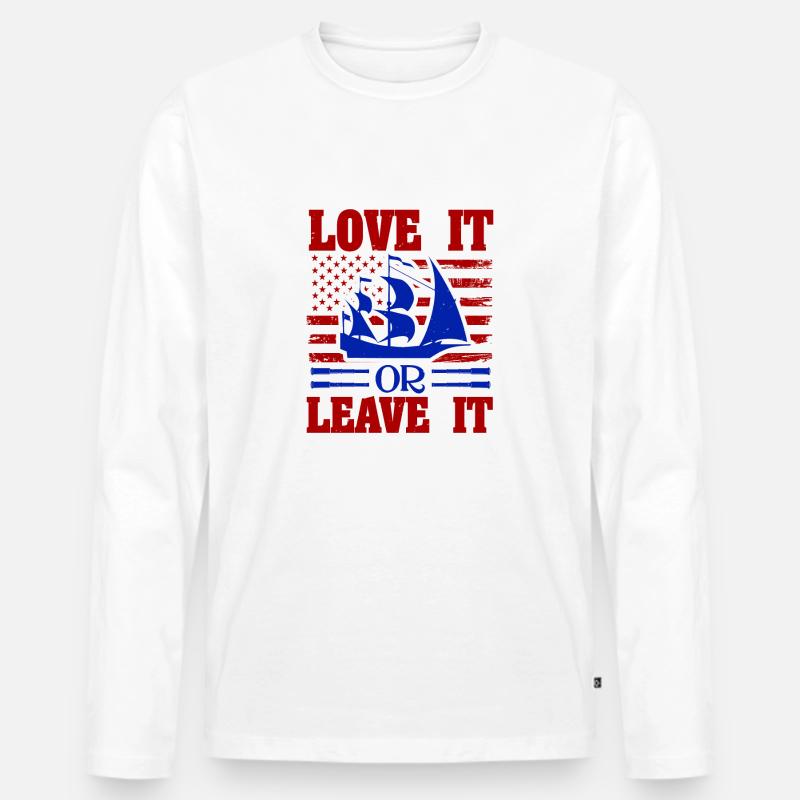 LIEBE ES ODER LASS ES - Männer Premium Bio Langarmshirt - Weiß