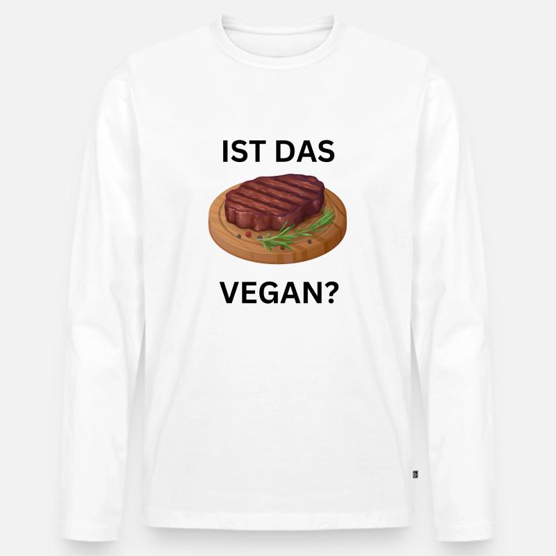 Ist das Fleisch Vegan? - Männer Premium Bio Langarmshirt - Weiß