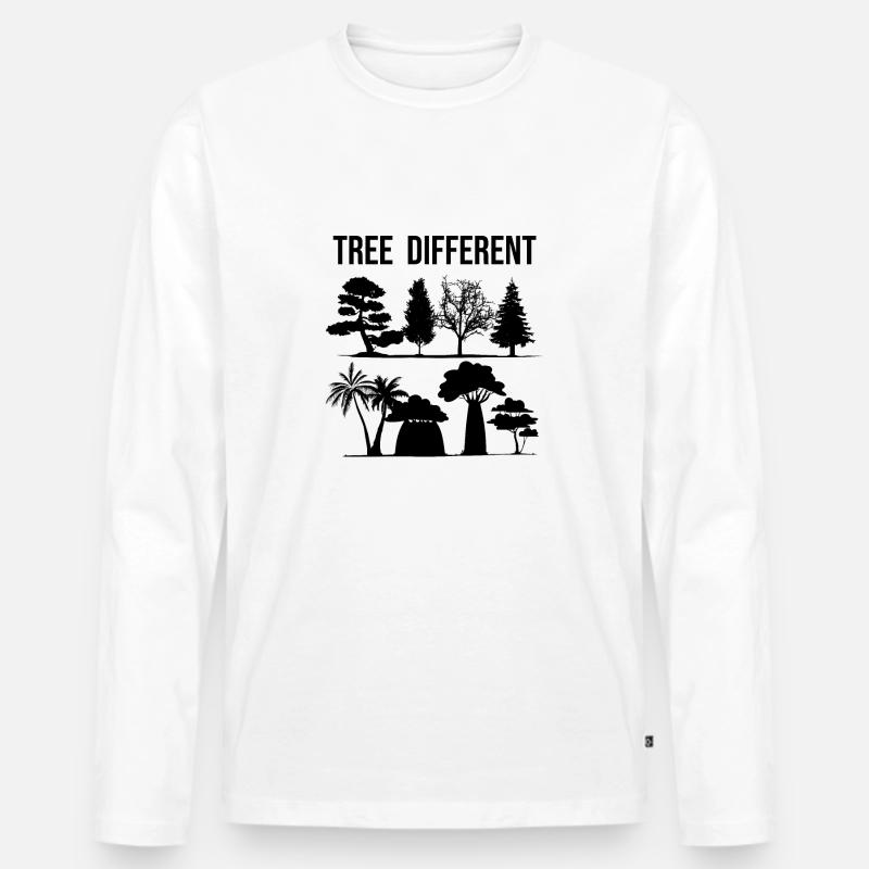 Tree Different - sei anders - sei du selbst - Männer Premium Bio Langarmshirt - Weiß