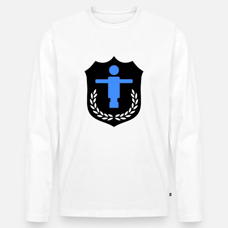 kicker wappen - Männer Premium Bio Langarmshirt - Weiß