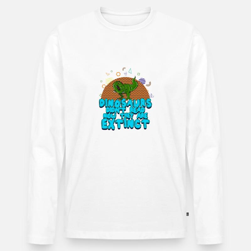DINOSAUR 3 - Männer Premium Bio Langarmshirt - Weiß