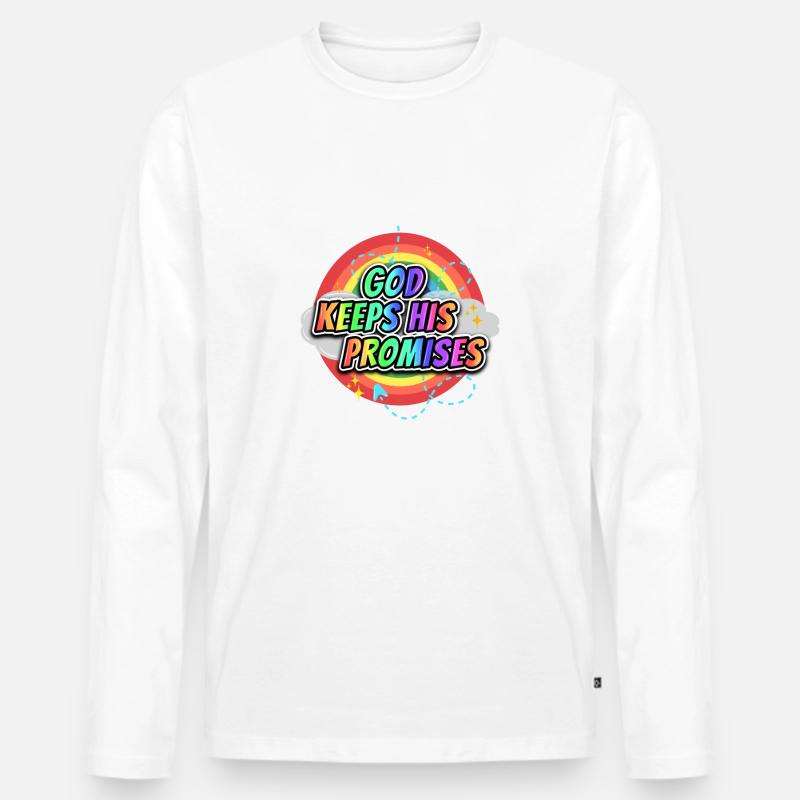 God Keeps His Promises 4 - Männer Premium Bio Langarmshirt - Weiß