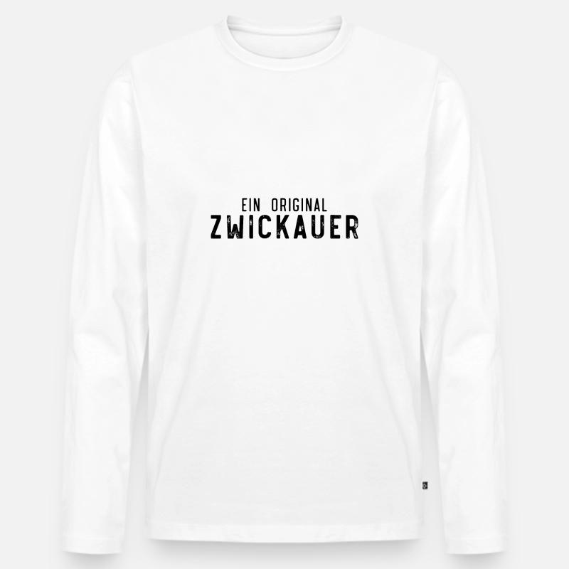 Ein Original Zwickauer - Männer Premium Bio Langarmshirt - Weiß
