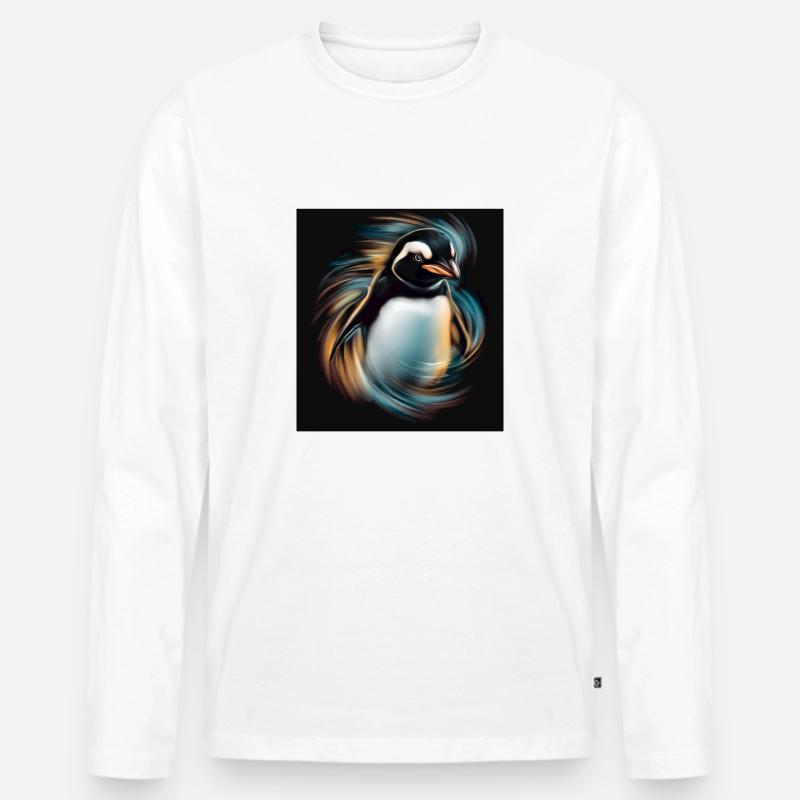 PINGUIN - Männer Premium Bio Langarmshirt - Weiß