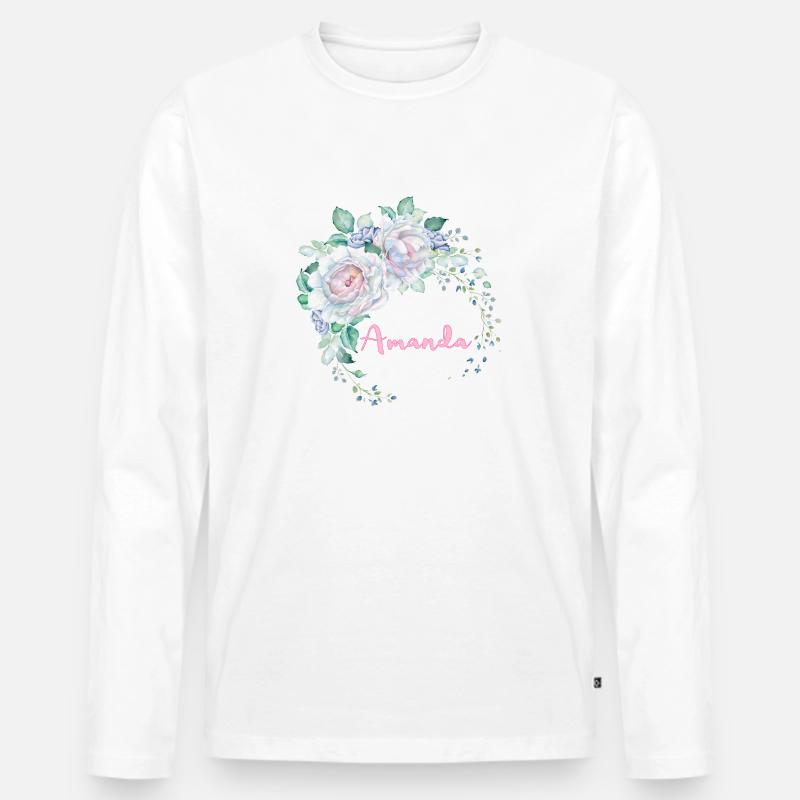 Für Amanda - Männer Premium Bio Langarmshirt - Weiß