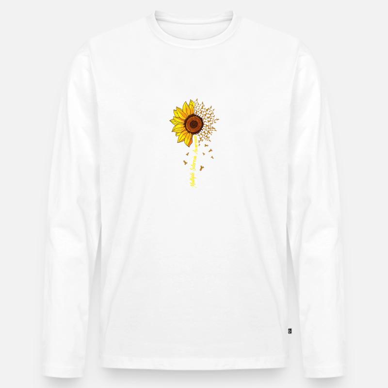 Multiple Sklerose Bewusstsein Sonnenblume MS Liebhaber - Männer Premium Bio Langarmshirt - Weiß