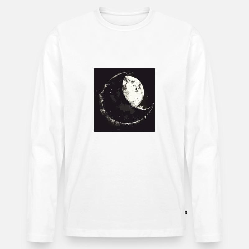 DER MOND - Männer Premium Bio Langarmshirt - Weiß
