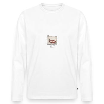 Funny Over The Hill Basketball Birthday Jokes Pun - Men's Premium Organic Long Sleeve Shirt - white - Front - Nico (187cm)