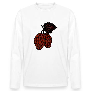 fir cone - Men's Premium Organic Long Sleeve Shirt - white - Front - Nico (187cm)